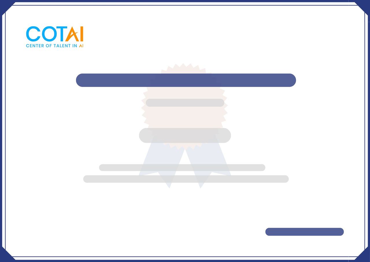 Chứng nhận hoàn thành khóa học Math Coding for AI